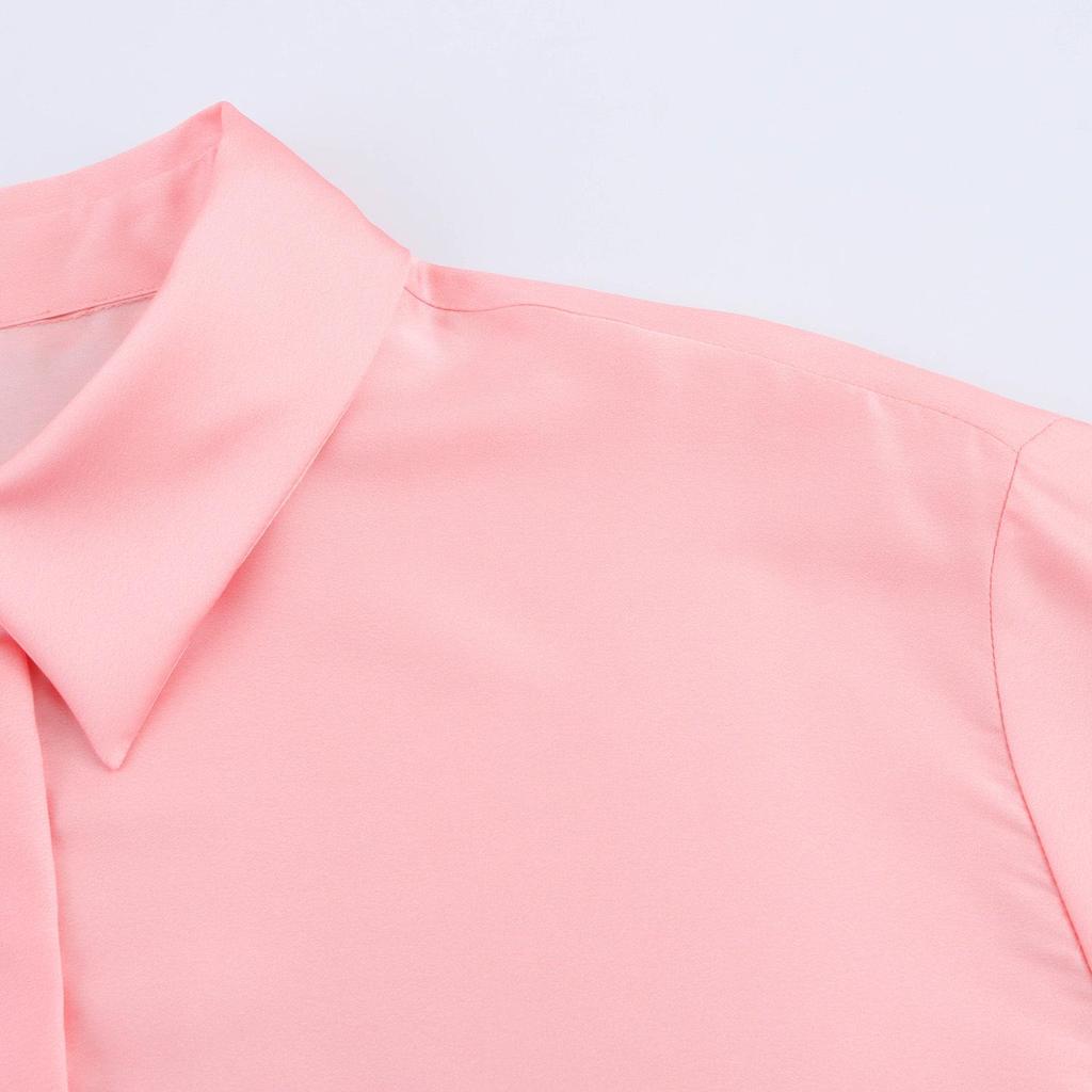 TAOP&ZA Women's Floral Print Satin Shirt - Spring/Summer Style