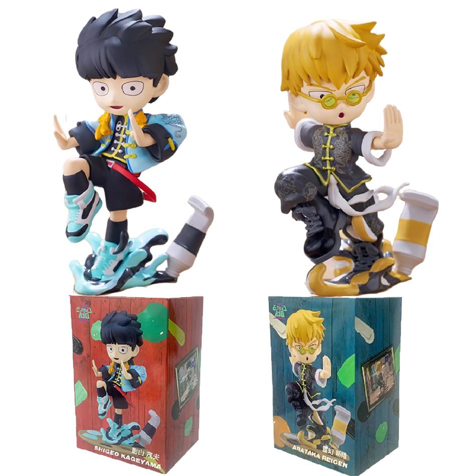 New Mob Psycho 100 Anime Figures Gk Reigen Arataka Q Version Kawaii Standing Palm Series Model Doll Desktop Ornament Collect Toy