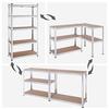 5-level Shelving, Set of 2 Steel Storage Shelving, Assembly Without Tools, for Garage, Shed, Load Capacity 875 Kg,
