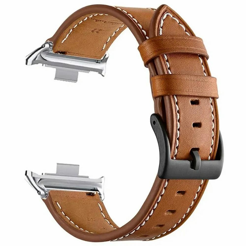 Fiber Leather Watch Band for Xiaomi Smart Band 9 Pro/8 Pro/Redmi Watch 6/5/4 Stitching Line Quick Release Replacement Strap