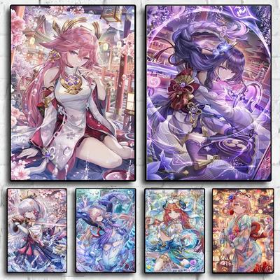 Populární postavy z hry Genshin Impact Plakáty Plátno Malba a Tisk Nástěnné Estetické Umělecké Obrázky do Obývacího Pokoje Domácí Dekorace