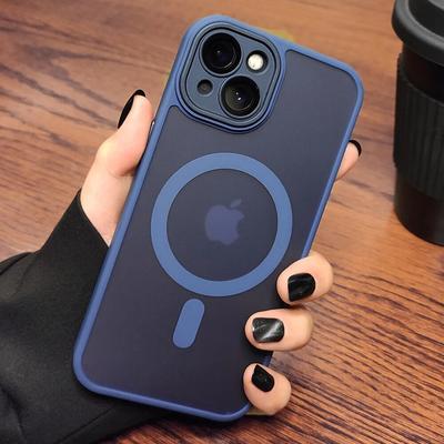 Nové matné, průsvitné magnetické pouzdro na telefon pro iPhone 14 13 15 12 11 Pro Max Plus Magsafe Wireless Charge Armor Shockproof Cover