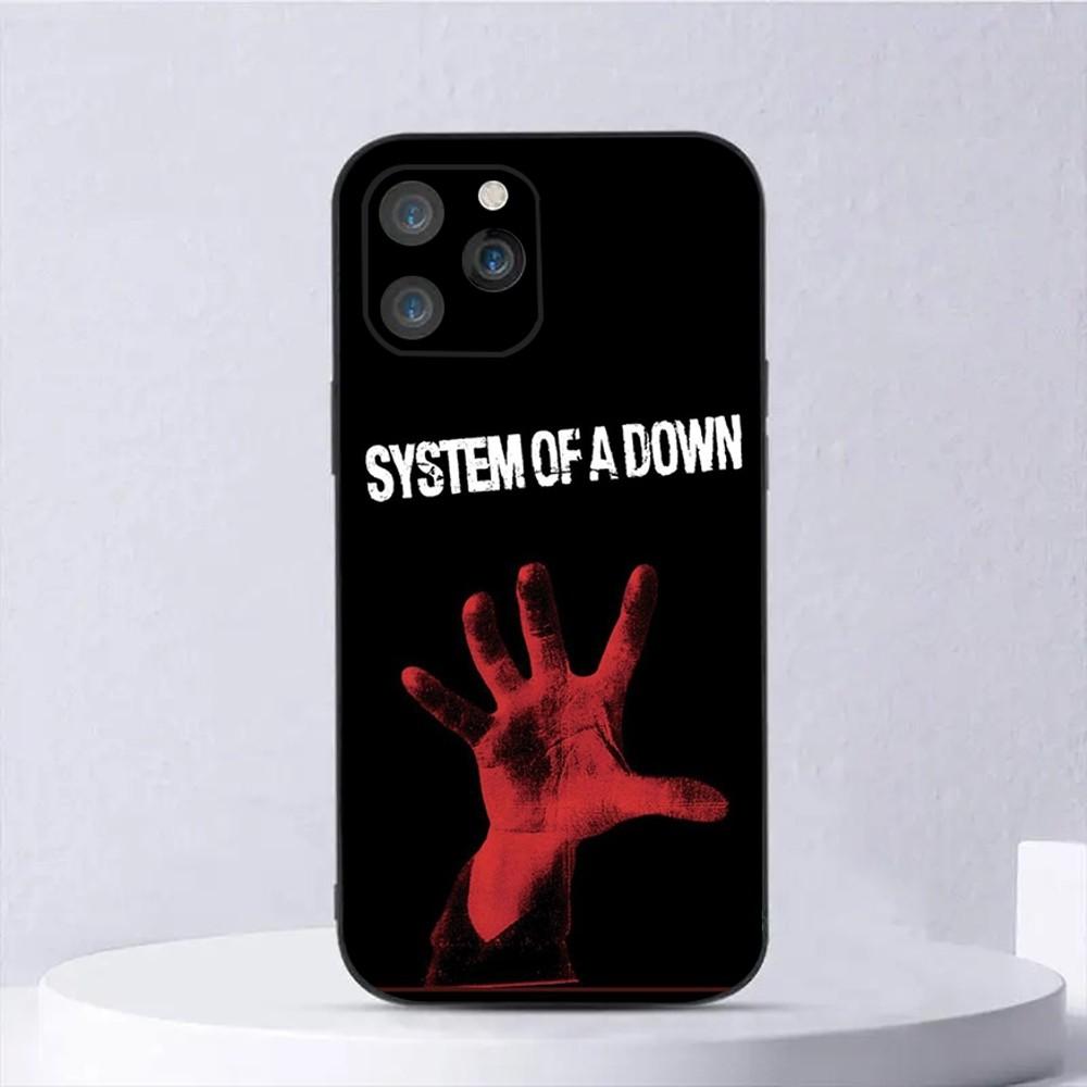 

S-System of a Down Rock Band Phone Case For iPhone 15,14,13,12,11,Plus,Pro Max,XS,X,XR,SE,Mini,8,7 Soft Silicone Black Cover iPhone7