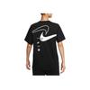 Nike Swoosh Color Block Logo Round Neck Comfortable Casual Short Sleeve Drop Shoulder T-Shirt Women T-Shirt Black HQ1699010