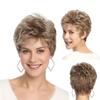 Moda mujer sexy flequillo completo peluca corta peluca marrón estilo peluca fresca