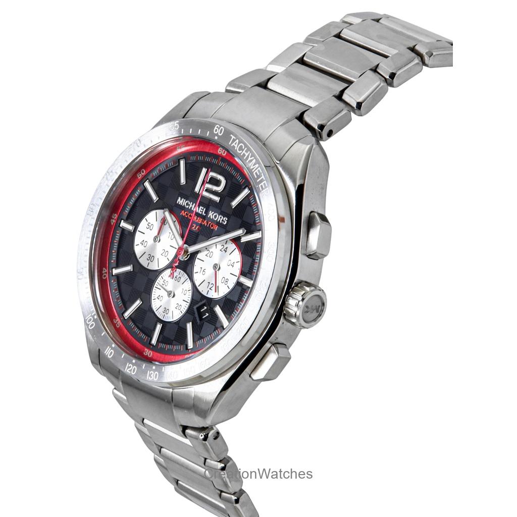 Michael Kors Oversized Accelerator 2.0 Cronografo Acciaio Inossidabile Quadrante Nero Quarzo MK9176 Orologio da Uomo