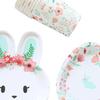 24Pcs Easter Rabbit Eggs Tableware Set Easter Bunny Eggs Plates and Cups for Picnics Apartment Dorm Festivals Family Reunions