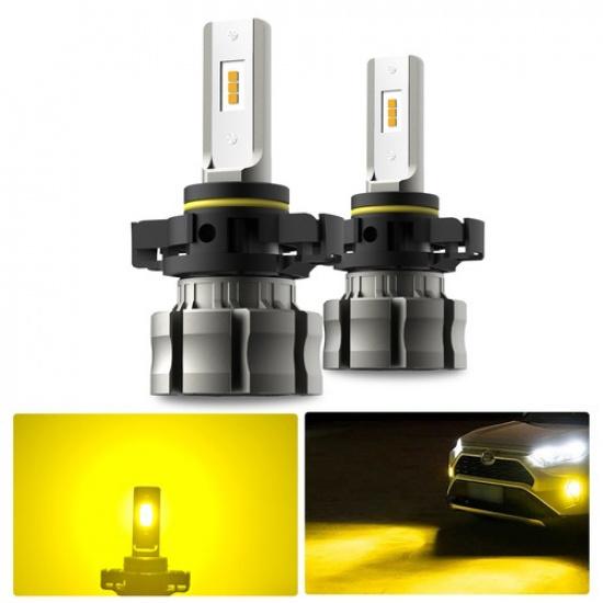 AUXITO CANBUS 2504 5202 LED Fog Light Bulbs 3000K Yellow Extremely bright B3F US