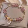 Exquisite Pink Bracelets For Women Cute Star Moon Bracelet Metal Chain Beads Bracelet Sister Girlfriend Gift