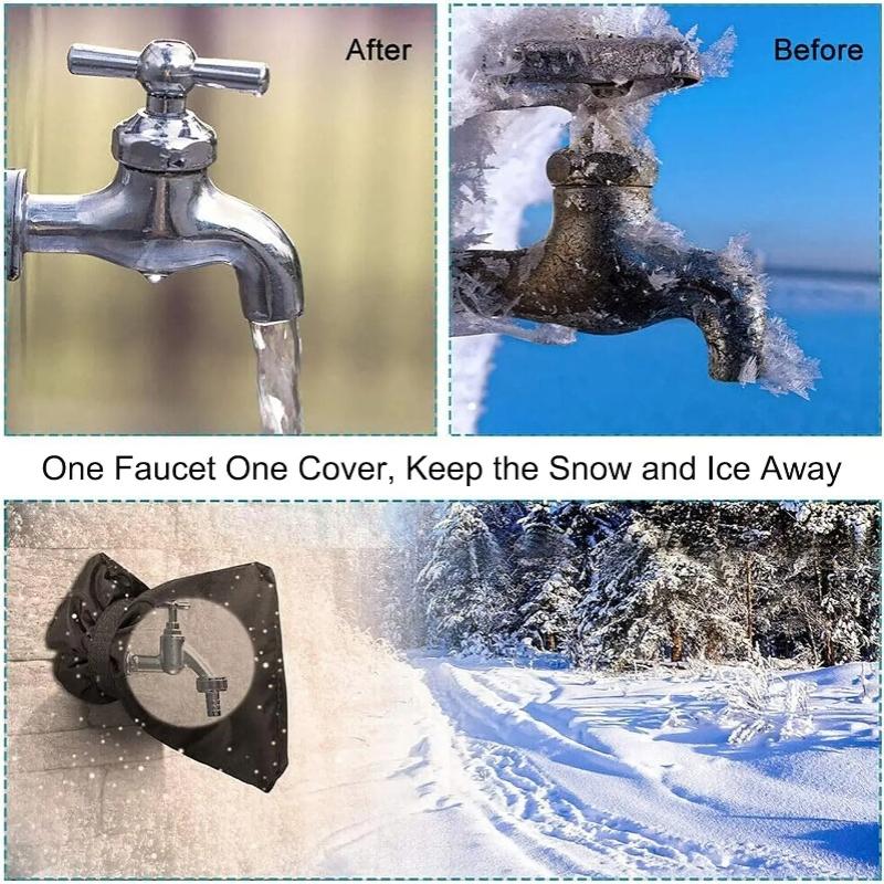 Outdoor Faucet Covers For Winter Freeze Protection, 2 Packs Faucet Insulation Cover Socks, Hose Bib Covers For Winter (15X20Cm)