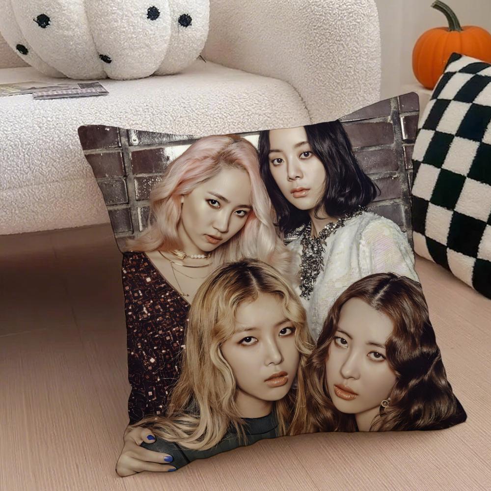 Girlgroup Retro Wg W-Wondergirls Cushion Cover Throw Pillow Cover Hidden Button Durable Polyester Chair Cushion