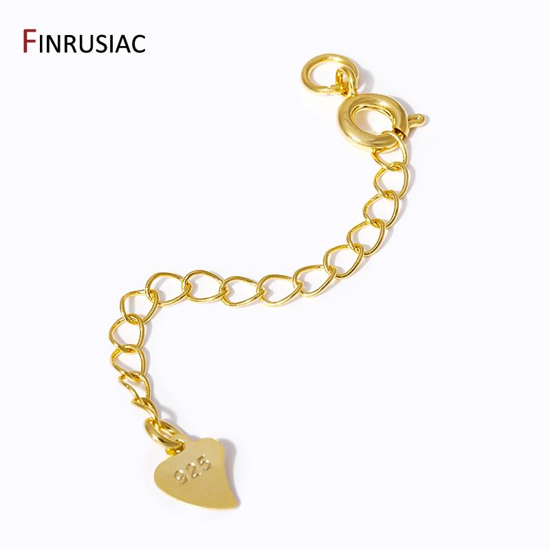 14K Gold Plated Extension Chain With Lobster Clasps End Extension Tail Chain Connector For DIY Bracelet Necklace Making Findings