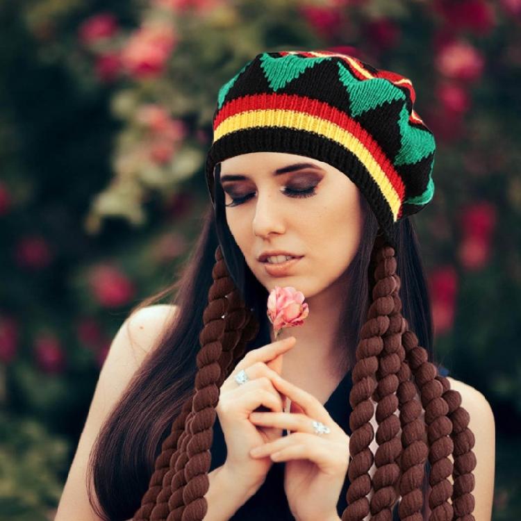 Crochet Dreadlocks Hat Street Photo Caps Warm Pullover Hat Casual Wear Braid Hat Cosplay Party Props Hat