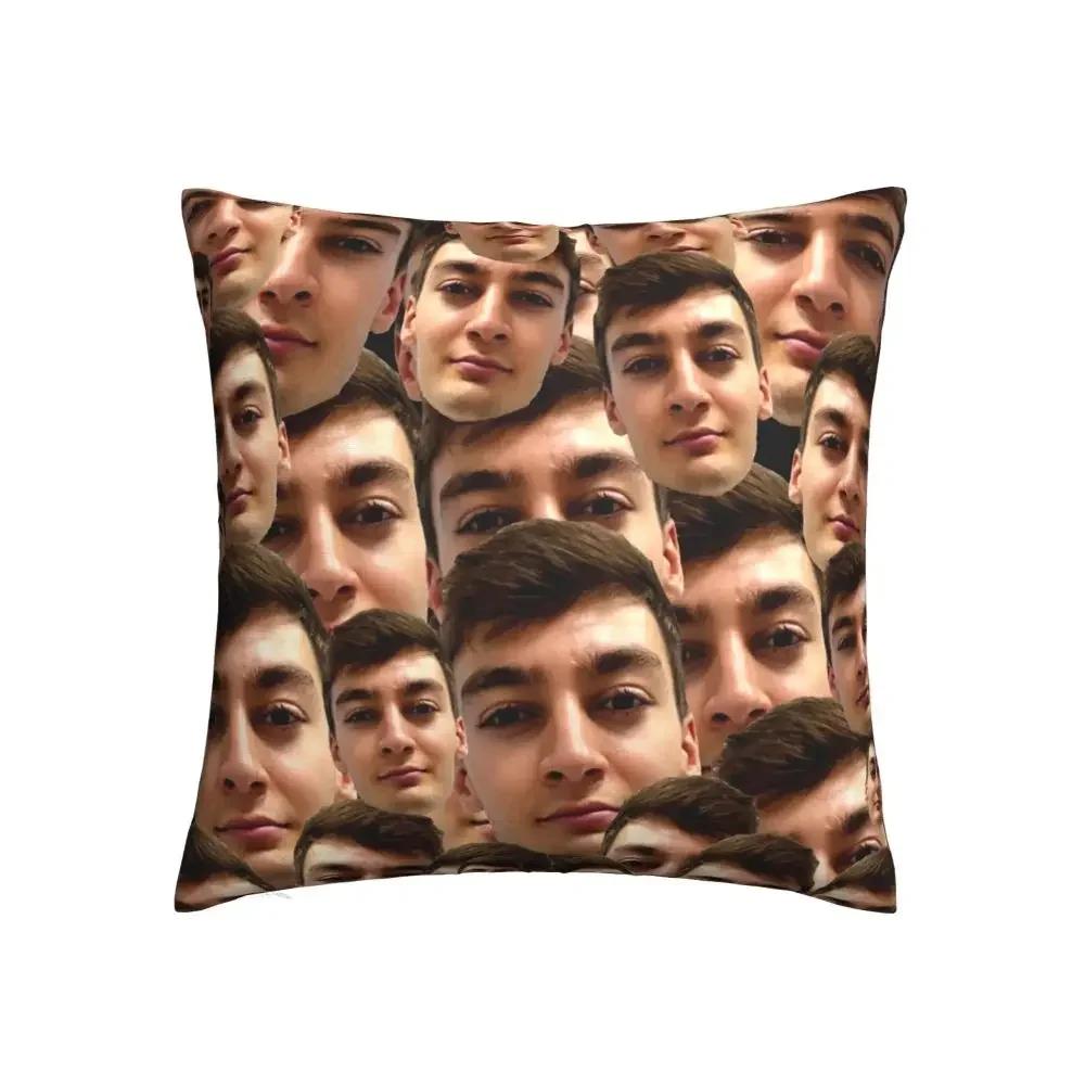 Jessica Chen Unisex F1 Superstar George Russell Square Pillowcase Polyester Two Side Printing Decorative Cushion Cover Floral Pillow Case 45*45Cm