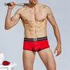 Heren Boxerbriefs Low-rise Patchwork Kleur Slim Fit Boxer Ondergoed U-convex Knoopopening Shorts Onderbroek