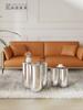 Medieval Stainless Steel Coffee Tables Living Room Sofa Side Table Modern Small Round Desk Combination Home Coffee Table