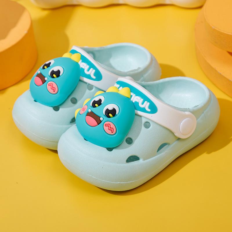 Soft-soled Non-slip Cartoon Dinosaur Clogs for Summer, Boys' and Girls' Children's Slippers, Sandals for Kids and Toddlers
