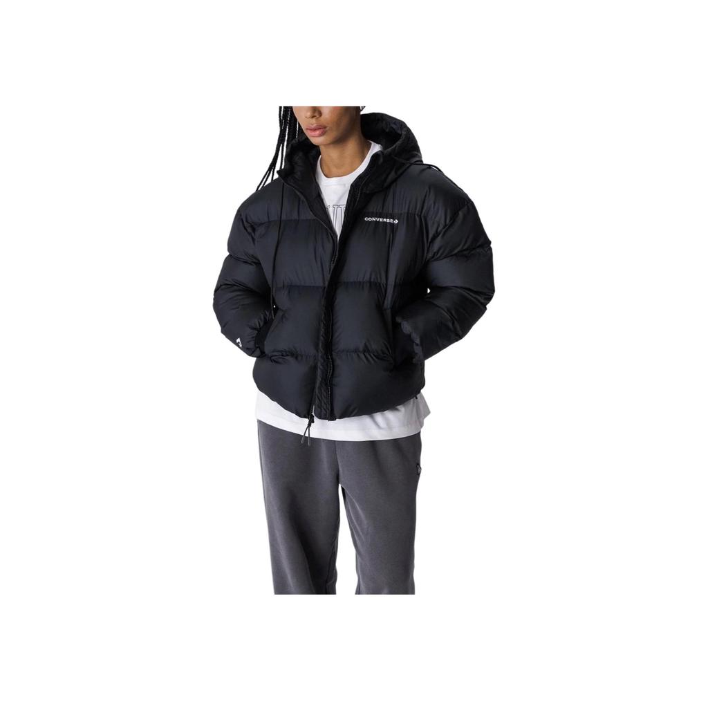 New Converse FW24 Puffer Jacket Women's Black 10025207-A01