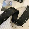 Gothic Women's Rivet Belt Y2k Dress Jeans Belt Niche Leather Waist Belt  Streetwear