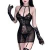 Sexy Lingerie Extreme Mini Dress Women Lace Mesh Stitching Porn Costumes See-Through Robe Sexy Dresses Lenceria Para Damas