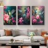 Modern Glam Rahmenlos Kolibri Vogel Tierdruck Wandbehang Dekoration Rosa Blumen für Wohnzimmer, Wanddekor, Ohne Rahmen