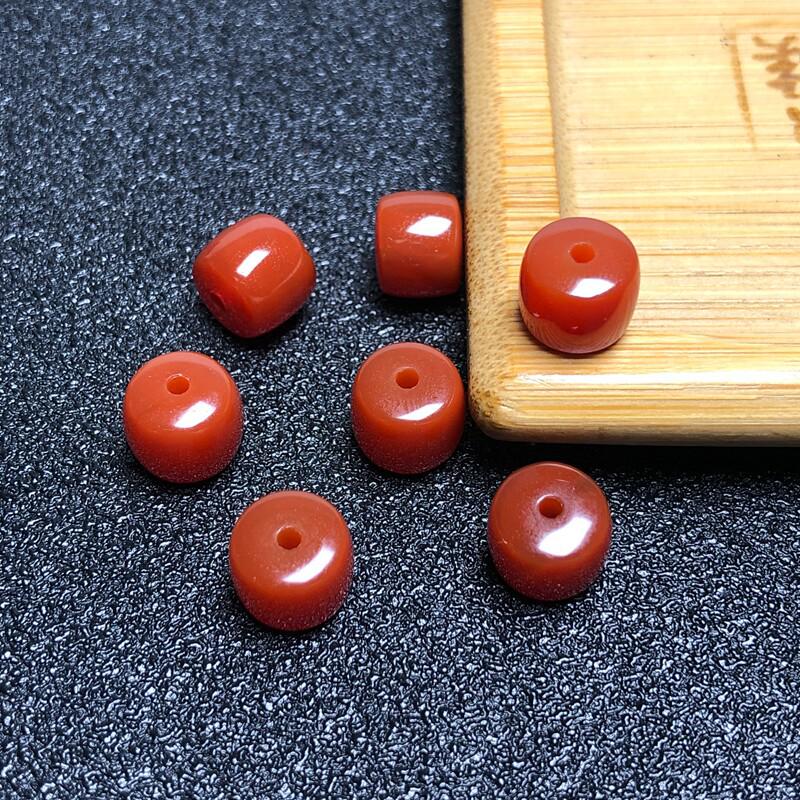 Red Agate Straight Cut Old-Style Beads - Spacer, Loose, Star Moon Bodhi Prayer Beads for DIY Bracelets.