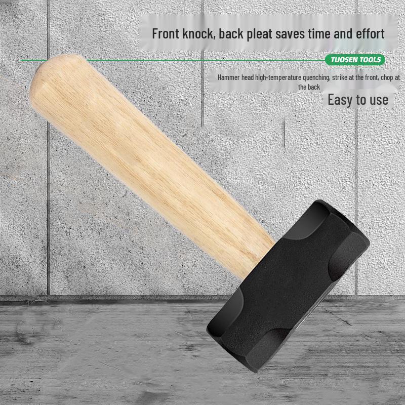 Mini Sledgehammer: Multi-Functional Short-Handled Iron Hammer with Nail Puller and Octagonal, Round-Headed Design.