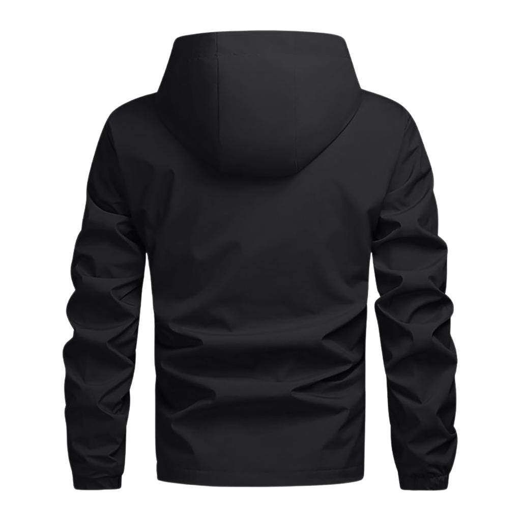 Modische Herrenjacke mit Kapuze und vielen Taschen, locker geschnitten