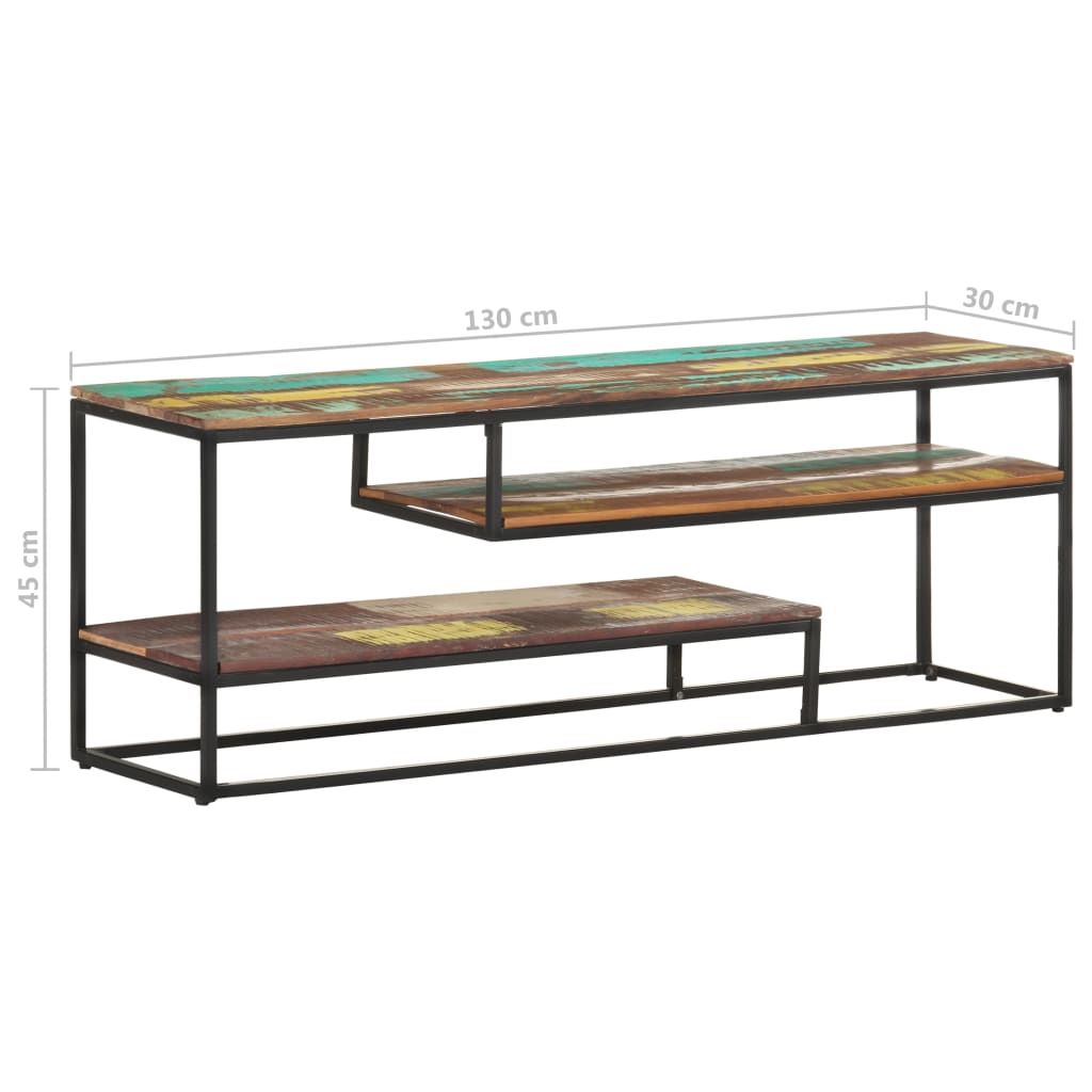 TV Cabinet 130x30x45 cm Reclaimed Solid Wood