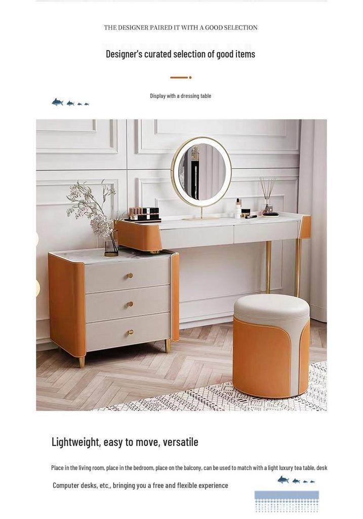 Luxury Round Makeup Stool: Elegant Cushion for Dressing, Coffee Table, or Low Stool