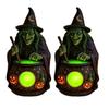 Artesanías de Resina Hechas a Mano Lámpara Caldero de Bruja de Halloween, Adorno de Estatua, Accesorios de Habitación Artísticos Decorativos Espeluznantes Luz para Escritorio Mesa