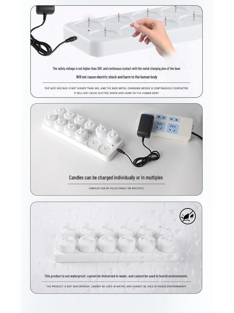 LED Rechargeable Candle Lights: Flame Simulation Christmas Tea Light Decorations