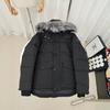 Silver Scissors Moose Knuckles Short Fur Collar Thickened Jacket Parker Men's and Women's Down Jacket