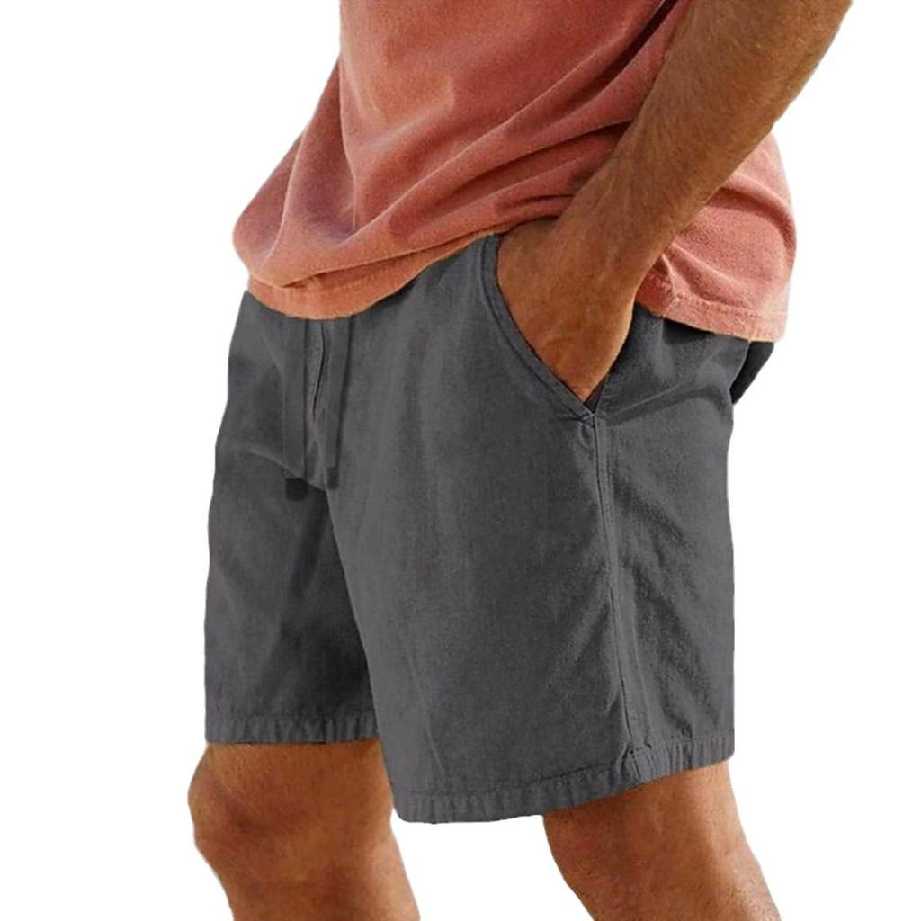 Men's Shorts Pocket Drawstring Elastic Waist Comfortable Breathable Beach Shorts Holiday Linen Fashion Shorts