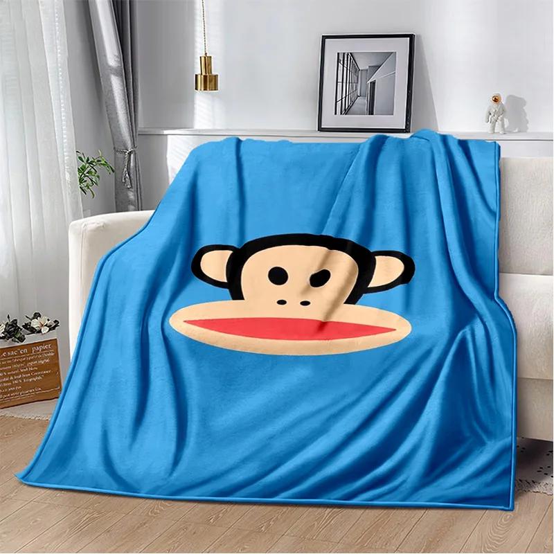 P-Paul Frank-k Flannel Portable Blanket for Children's Picnic in Living Room Bedroom Sofa Bed Ideal Birthday Gift
