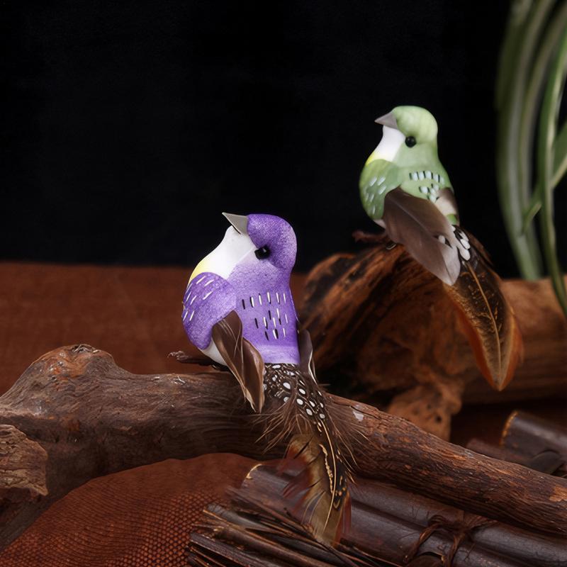 Artificial Birds 12X Christmas Tree Decorations With Feather Tail Realistic Bird Clip On Ornaments For Outdoor Garden Patio Tree