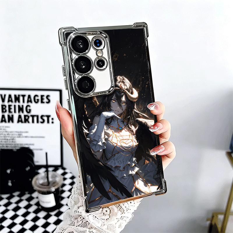 Albedo O-Overlords Anime Plating Phone Case For Samsung Galaxy S24 S25 FE S26 Edge S23 Ultra S22 S21 Plus S20 Anti-Fall Airabag