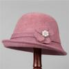 Elegant Mom Hat Ladies Autumn Warm Winter Knitted Basin Hat Old Lady Grandma Bucket Hat