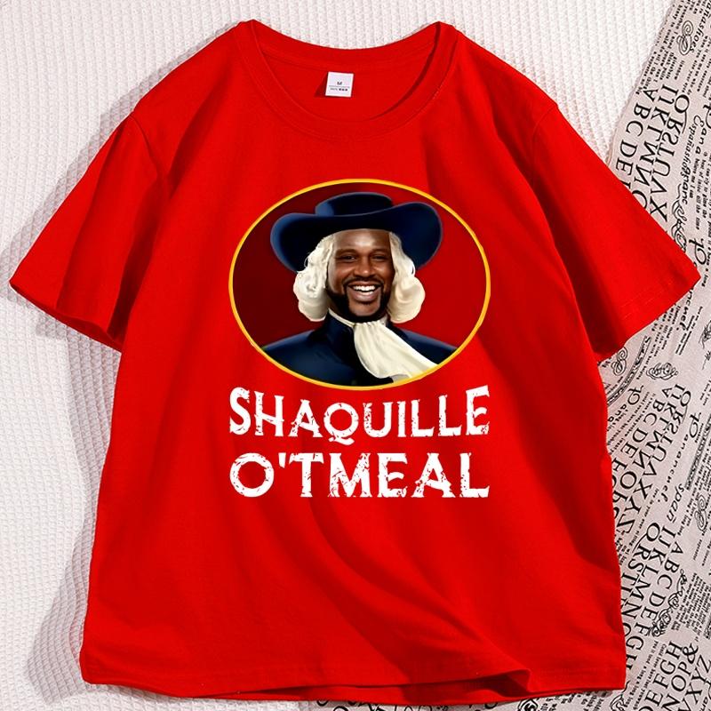 

ShaquilleOatmeal T Shirt Man Cotton Printed Short Sleeve Tshirt Casual Round Neck Pullover Loose Tshirt High Quality Clothes S