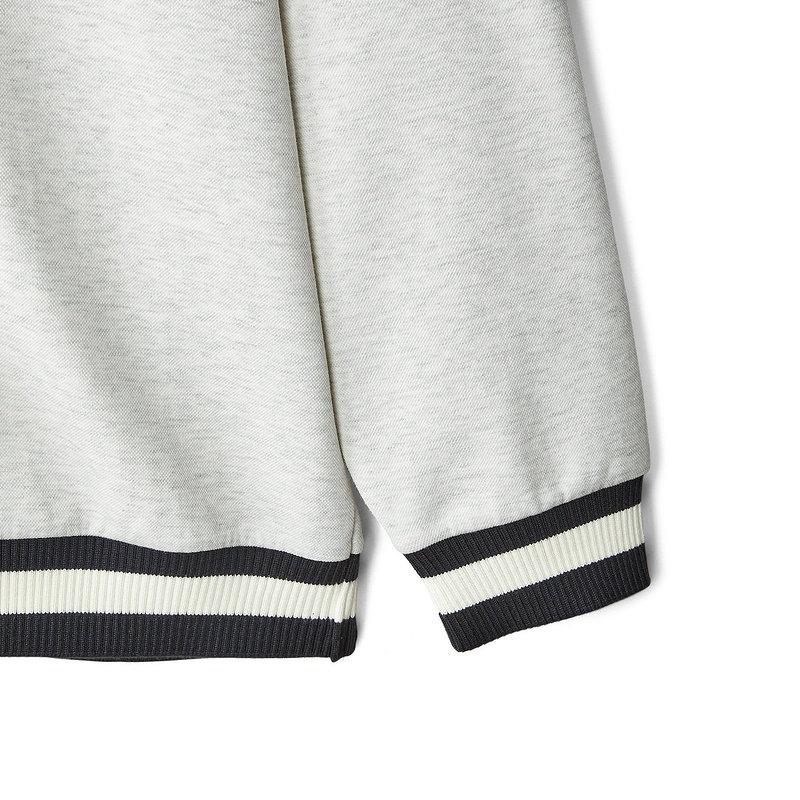 Skechers Sports League Series American Retro Sports Fashion Comfortable V-Neck Letter Long Sleeve Sweatshirt Men Sweatshirt White L324M028-0248