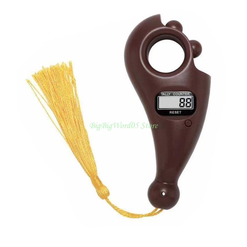 

24TE Buddhism Counter Portable Mini Chanting Electronic Counting Machine for Buddhist Meditation Relaxation Active Fingers коричневый
