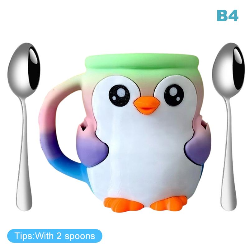 

Милый пингвин держатель для пинты мороженого, 3D-печать контейнеров для пинты мороженого с ручками против замерзания, ложки, рукав-подстаканник для пивной банки B4