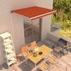 Awning - EXCLUSIVE HOUSE - Manual Retractable Awning - 300 X 250 Cm - Orange and Brown - Aluminum Frame