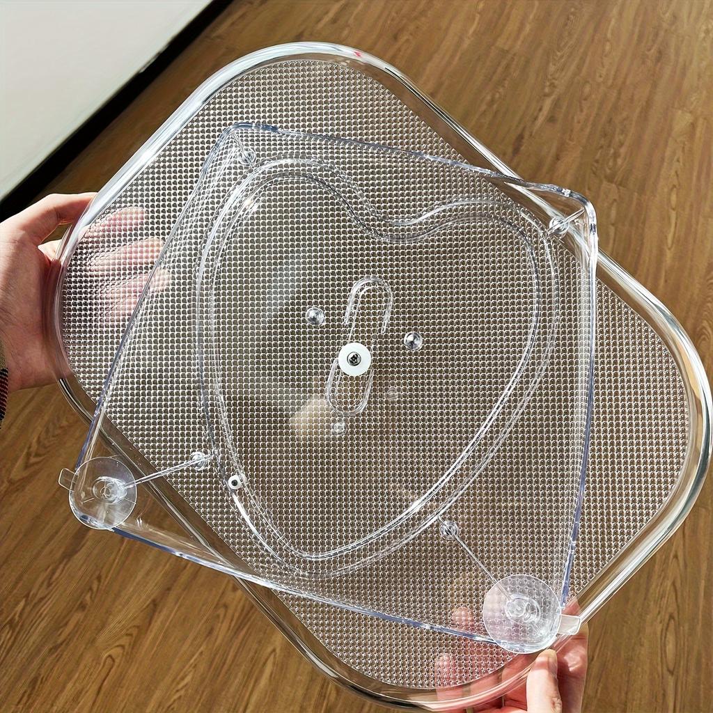 Transparent Rectangular Lazy Wheel Suitable for Refrigerators, Cabinets, Tables, 360 ° Rotating Organizer, Easy To Clean