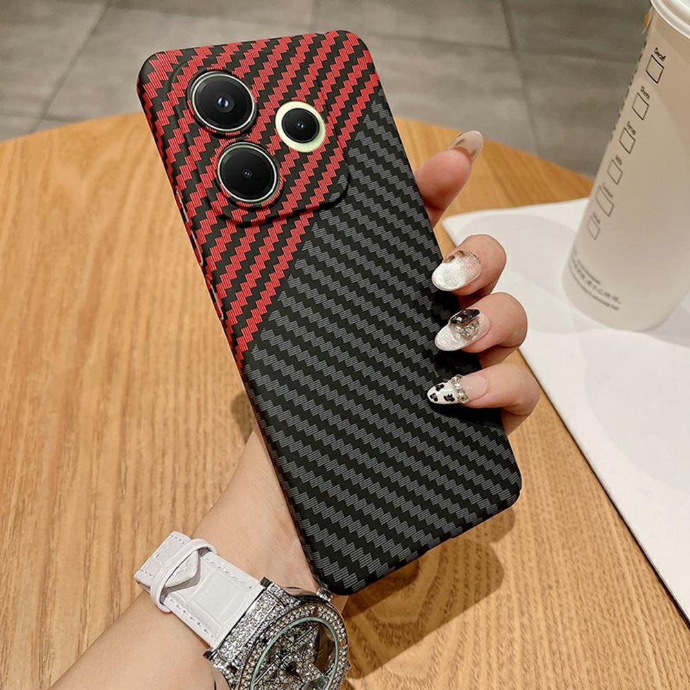 For Xiaomi Redmi Note 14 4G (163.25x76.55x8.16mm) Case Hard PC Phone Cover Carbon Fiber Texture Drop Proof