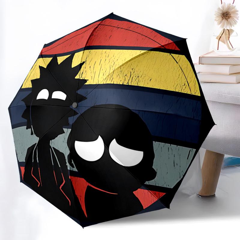1pc Rick_and_Morty Auto Personality Personality Cute Umbrella 8-Bone Design Compact Gear for Outdoor Travel, Perfect Helloween Chrismas Gift for Frien