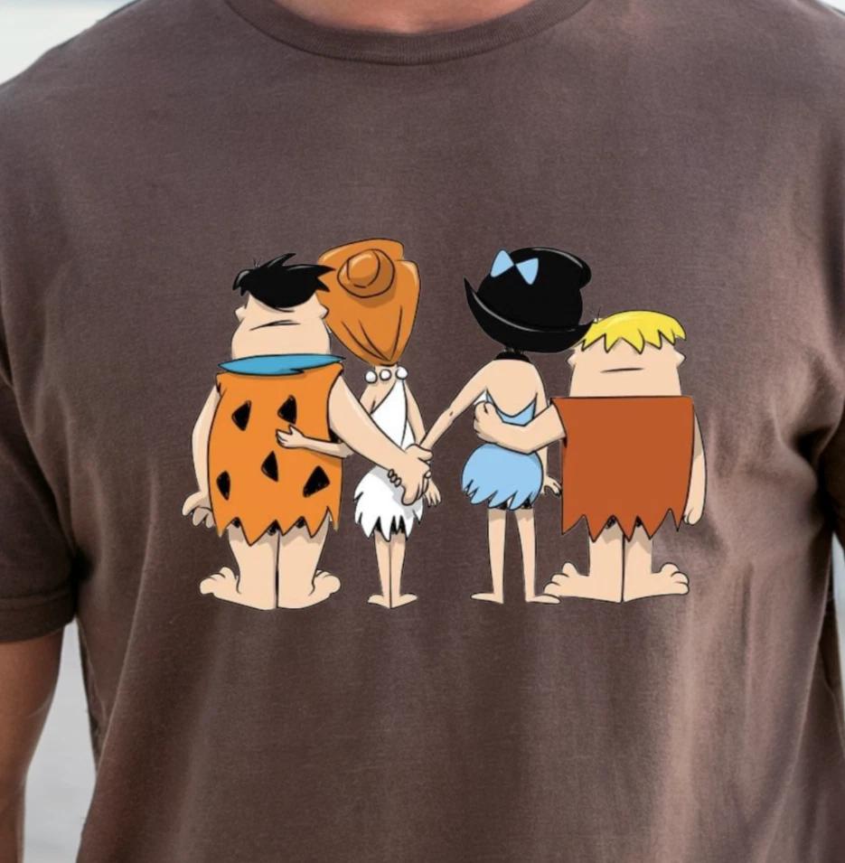 Cartoon Caveman Friends T-shirt | Flintstones Inspired T-Shirt, Swingers Tee S