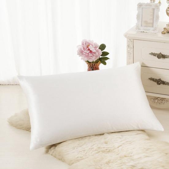 Pillowcase Pillow Cushion Cover with Zipper Solid Color Friendly To Skin Wear Resistant Washable Easy-care Faux Silk Cushion Case Pillowslip