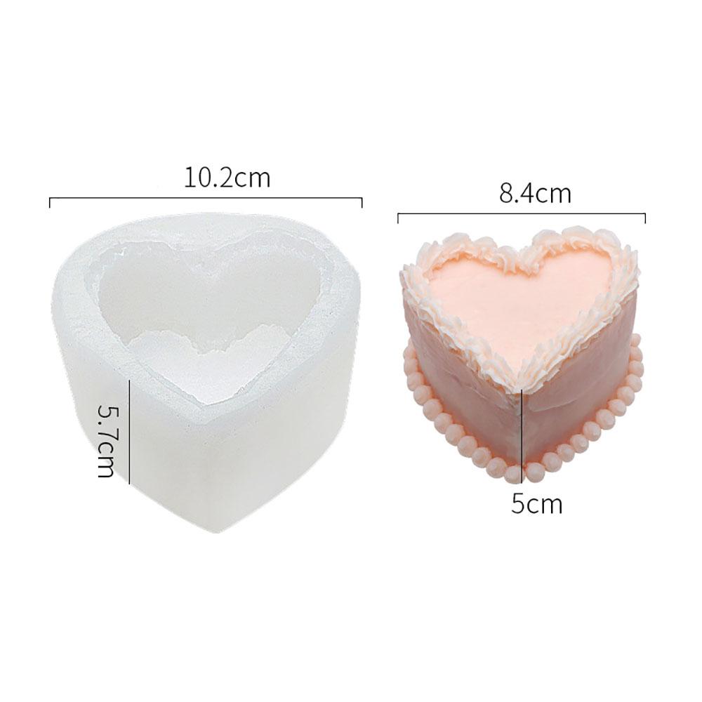 For Fun Heart Cake Shaped Candle Silicone Mold DIY Handmade Soap Plaster Aromatherapy Candle Cake Decoration Mold Gift Making