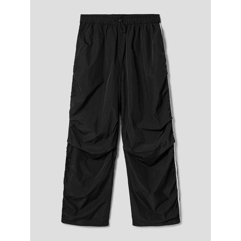 8SECONDS Light Nylon Contrast Elastic Waist Pants Black